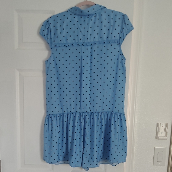 Anthropologie Blue Polka Dot Romper - Picture 5 of 6